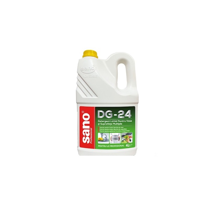 Detergent Lichid Pentru Vase si Suprafete Multiple, Sano Professional DG-24, 4 litri