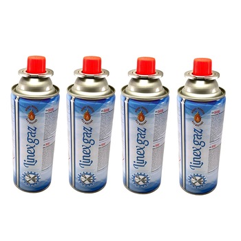 Set 4 rezerve spray gaz butan 227 grame, 400 ml compatibile aragaz portabil, arzator, incalzitor cort