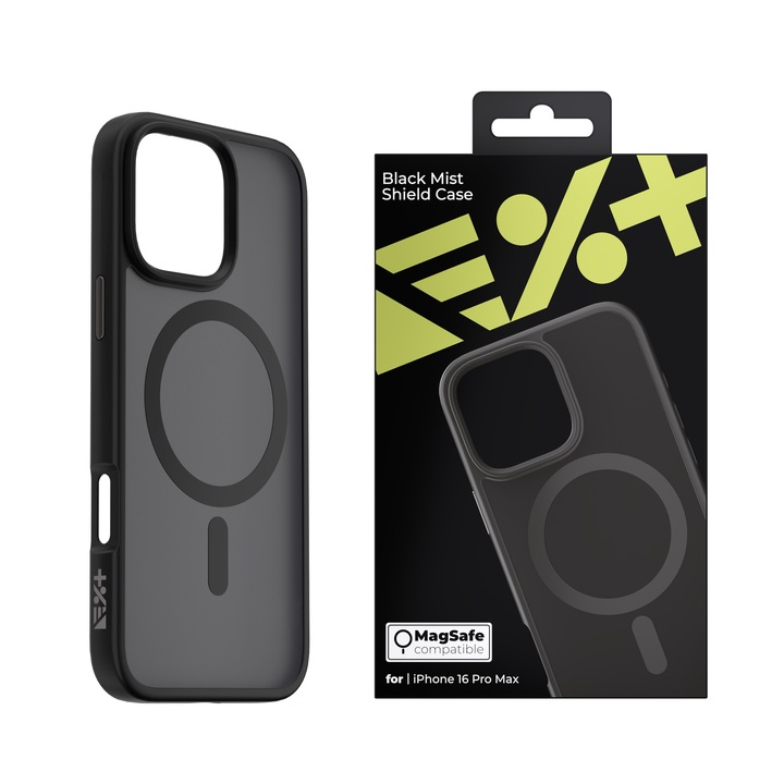 Husa de protectie NEXT ONE compatibila MagSafe pentru iPhone 16 Pro Max (2024), Black Mist