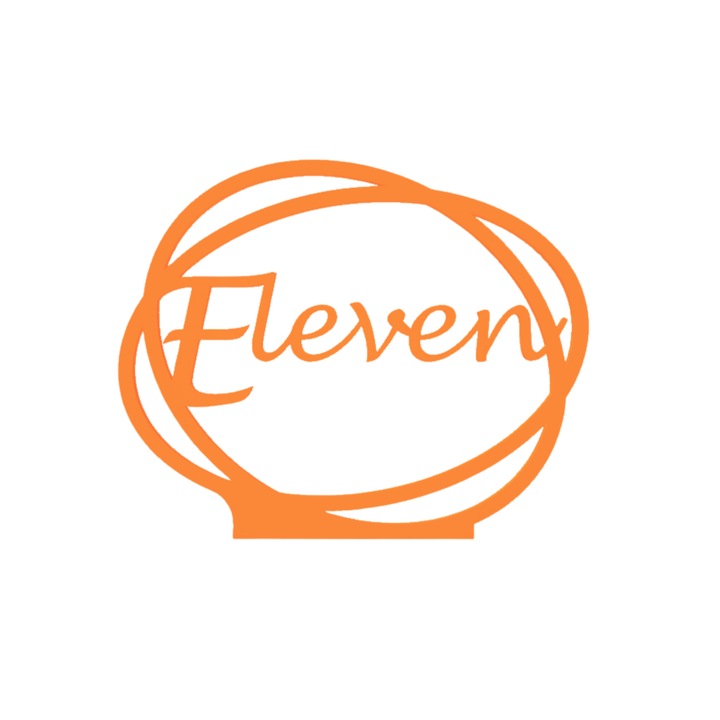 Esküvői asztaldísz, "ELEVEN", rendezvényterem, 163 X 202 mm narancs