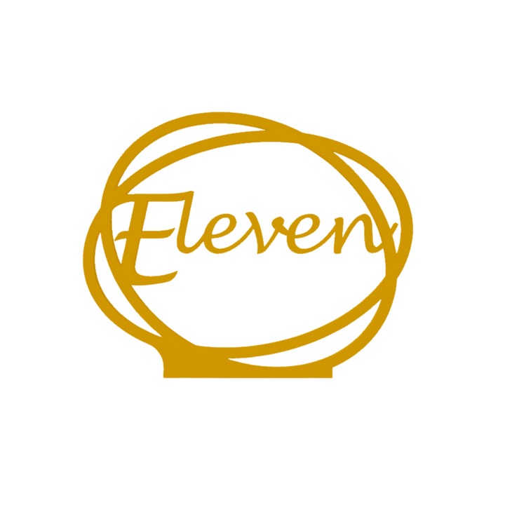 Esküvői asztaldísz, "ELEVEN", rendezvényterem, 163 X 202 mm arany