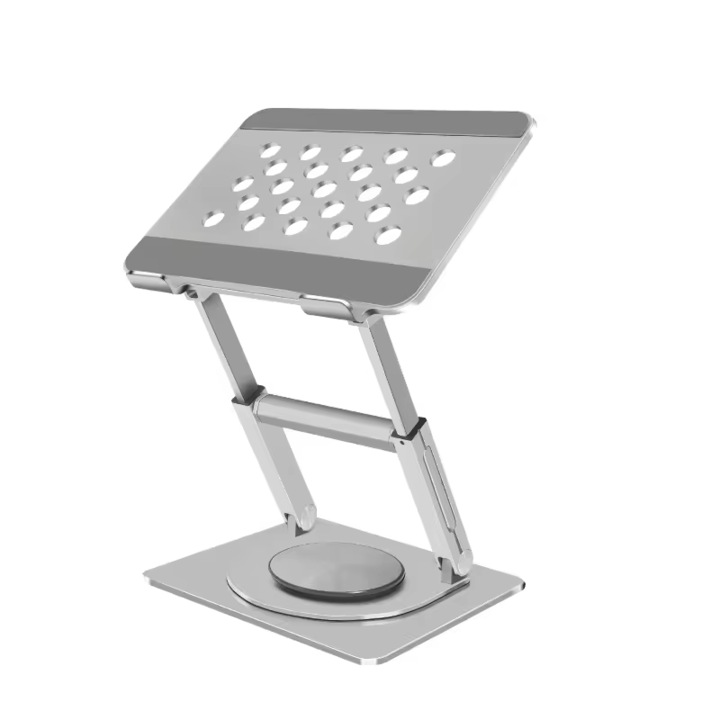 Suport laptop telescopic, rotire 360°, utilizare duala, inaltime ajustabila pana la 47.3cm, portabil, pentru laptopuri de pana la 18 inch