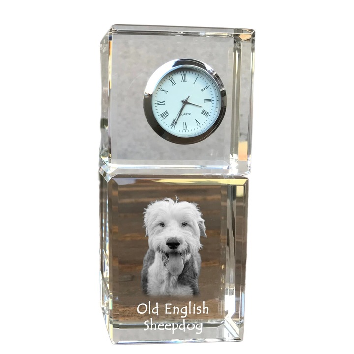 Dekoratív óra Art-Dog, kristály, személyre szabott fényképpel, 14,5x6,5x4cm