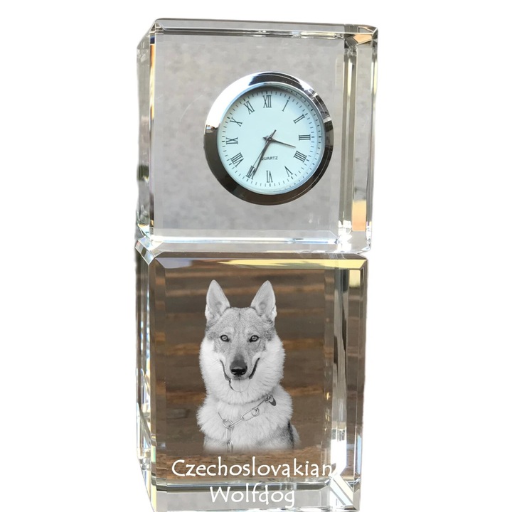 Art-Dog dekoratív óra, személyre szabott fényképpel, kristály, 14,5x6,5x4cm