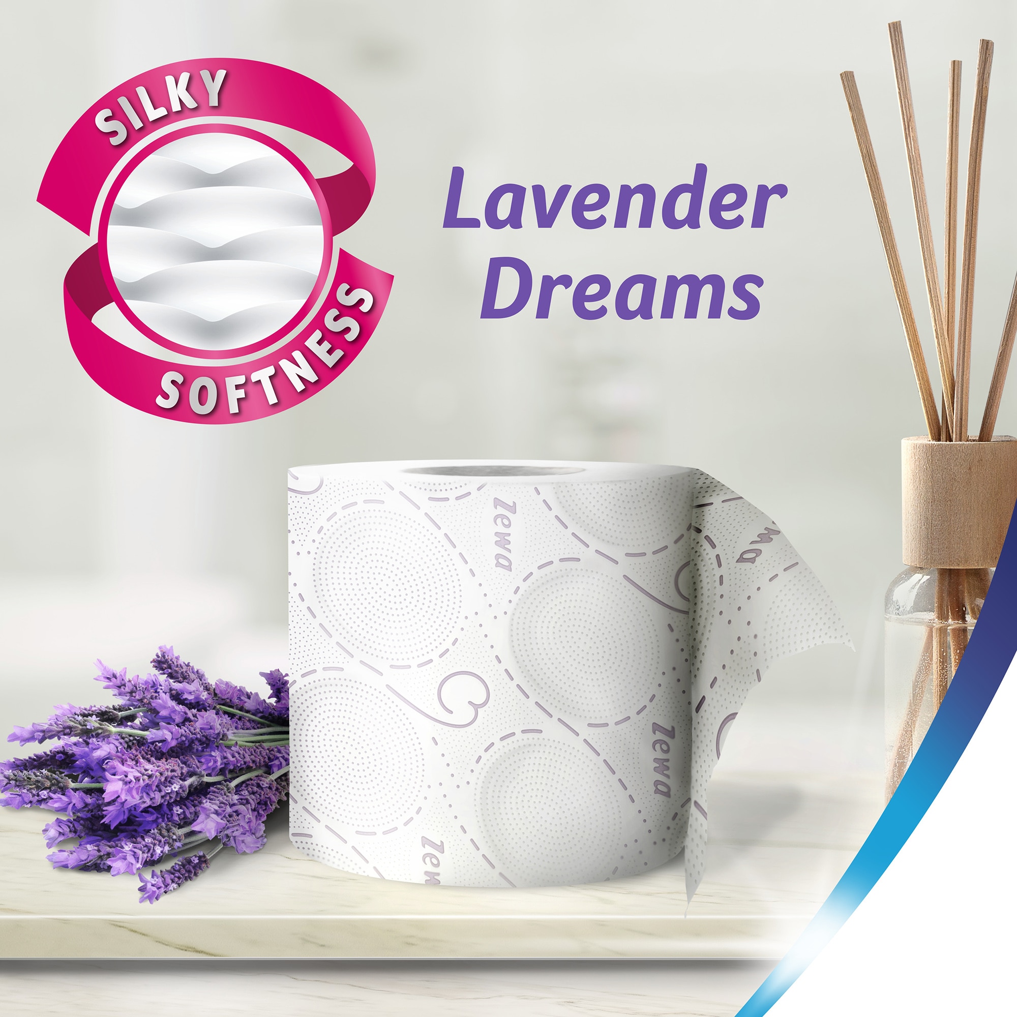Hartie igienica Zewa Deluxe Lavender Dreams, 3 straturi, 8 role