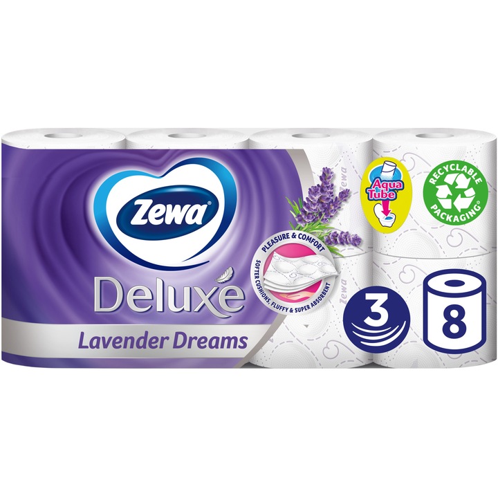 Zewa Deluxe Lavender Dreams toalettpapír 3 rétegű 8 tekercs