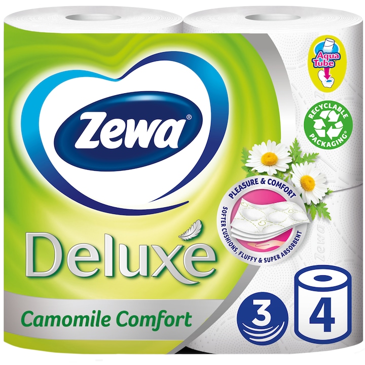 Zewa Deluxe Camomile Comfort wc papír, 3 réteges, 4 tekercs