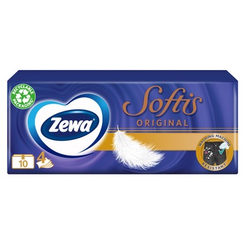 Servetele nazale Zewa Softis Standard, 4 straturi, 10 pachete Servetele nazale Zewa Softis Standard, 4 straturi, 10 pachete