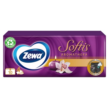 Servetele nazale Zewa Softis Aromathera, 4 straturi, 10 pachete Servetele nazale Zewa Softis Aromathera, 4 straturi, 10 pachete