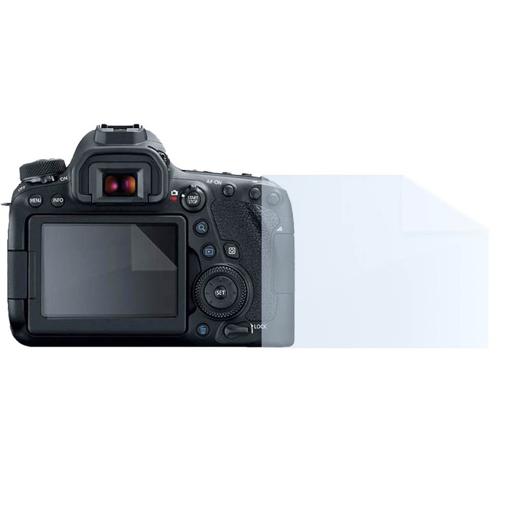 Filmkészlet Canon EOS 6D Mark II-hez, FONIX LENS DEFENSE, 1 szilikonfólia képernyőhöz, ütésálló, karcolásgátló, regenerálható, tartós, időjárásálló, átlátszó