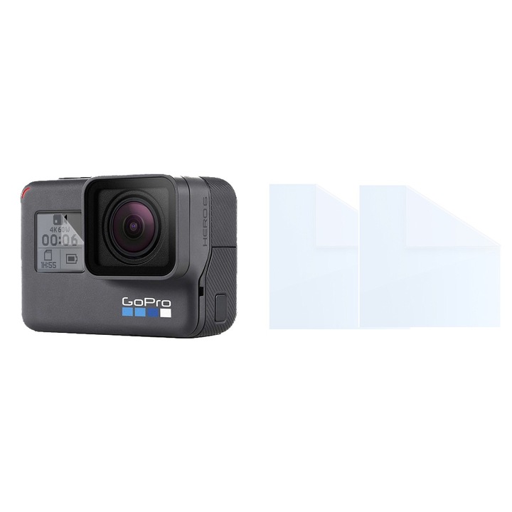 Fóliakészlet GoPro Hero 6-hoz, FONIX LENS DEFENSE, 2 szilikon fólia az objektívhez, ütésálló, karcmentes, regenerálható, tartós, időjárásálló, átlátszó