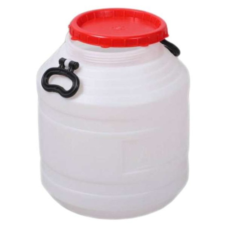 Bidon Mercaton din Plastic cu Capac Etans si Manere Ergonomice, Alb, 25 Litri