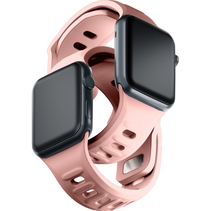 3mk силиконова каишка за Apple Watch 38/40/41 мм, розова