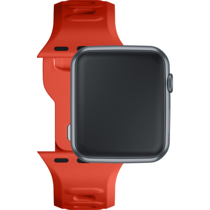 3mk силиконова каишка за Apple Watch 49/45/44/42 мм, червена