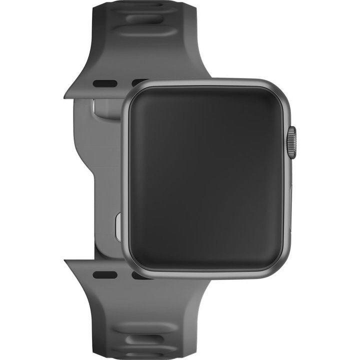 3mk силиконова каишка за Apple Watch 49/45/44/42 мм, тъмно сива