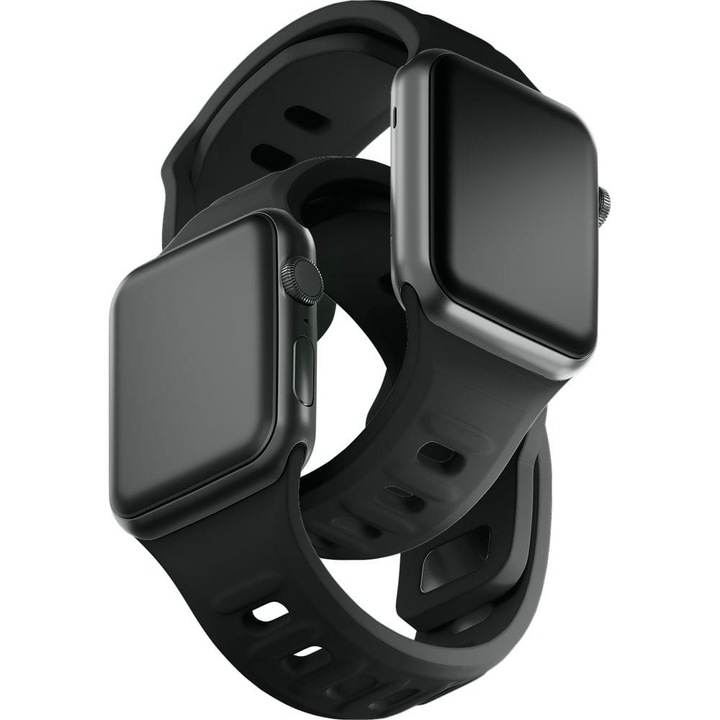 3mk szilikon óraszíj, Apple Watchhoz 49/45/44/42mm, grafit