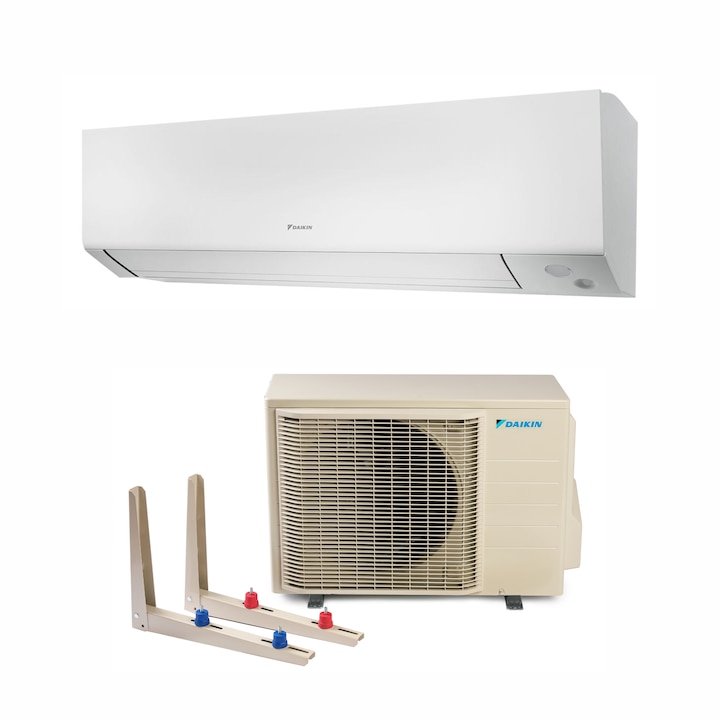 Aparat de aer conditionat Daikin Perfera Bluevolution Inverter 18.000 BTU, model FTXM50A+RXM50A, clasa energerica A++/A++, WiFi inclus, cu dispozitiv de fixare VibraZerro pentru unitatea exterioara KX60N