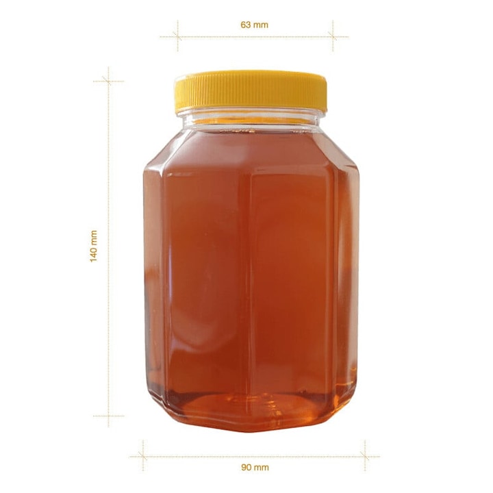 Hatszögletű műanyag tégely 1kg
