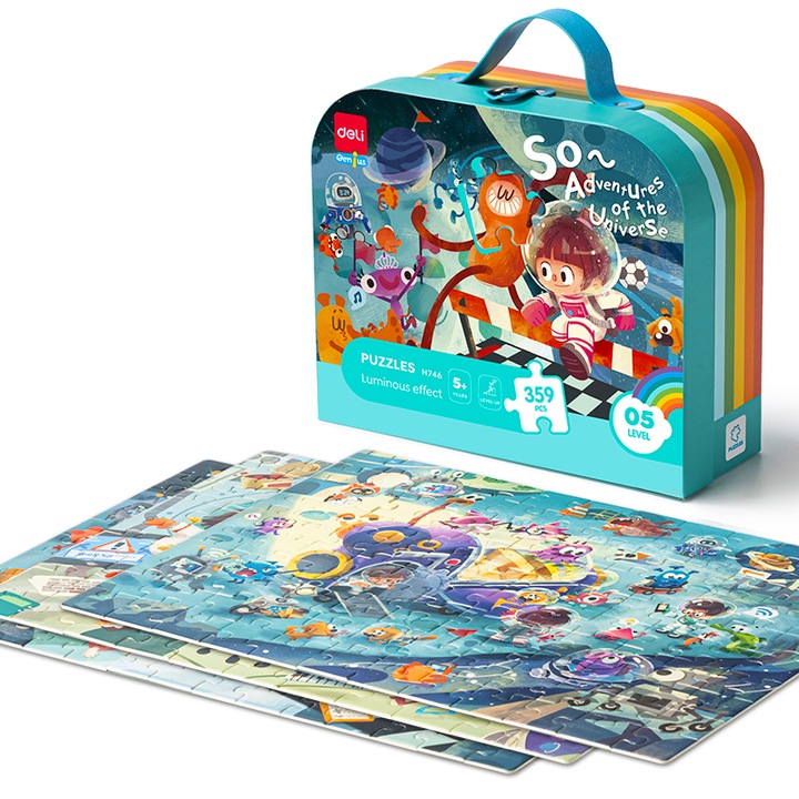 Пъзел Подаръчна торбичка 359 части Luminous Effect Universe 5+, Deli