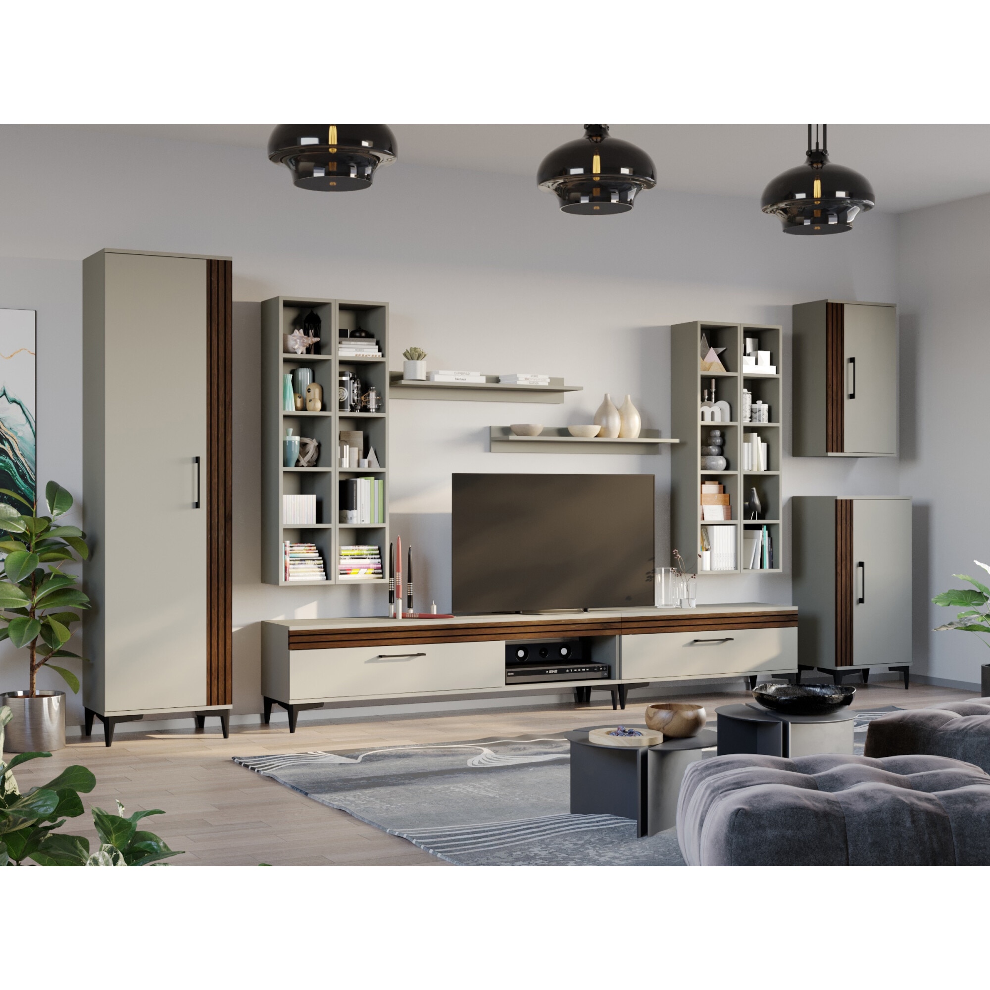 ◆ｍａｙｕｒｉａ◆ Set Living Nori, C10, Mobila sufragerie, L 390 x A 35.1 x H 192.4