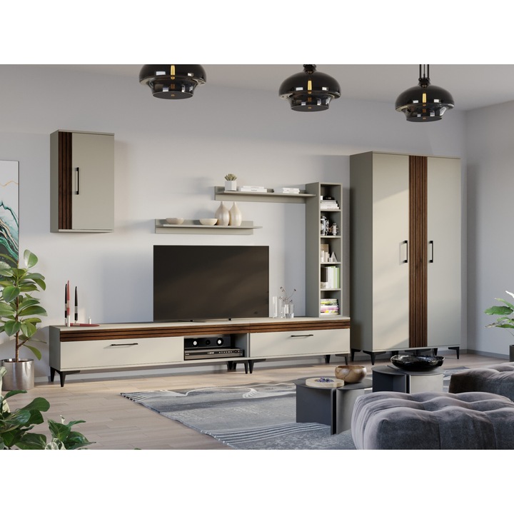 Set Living Nori, C12, Mobila sufragerie, L 390 x A 35.1 x H 192.4 cm