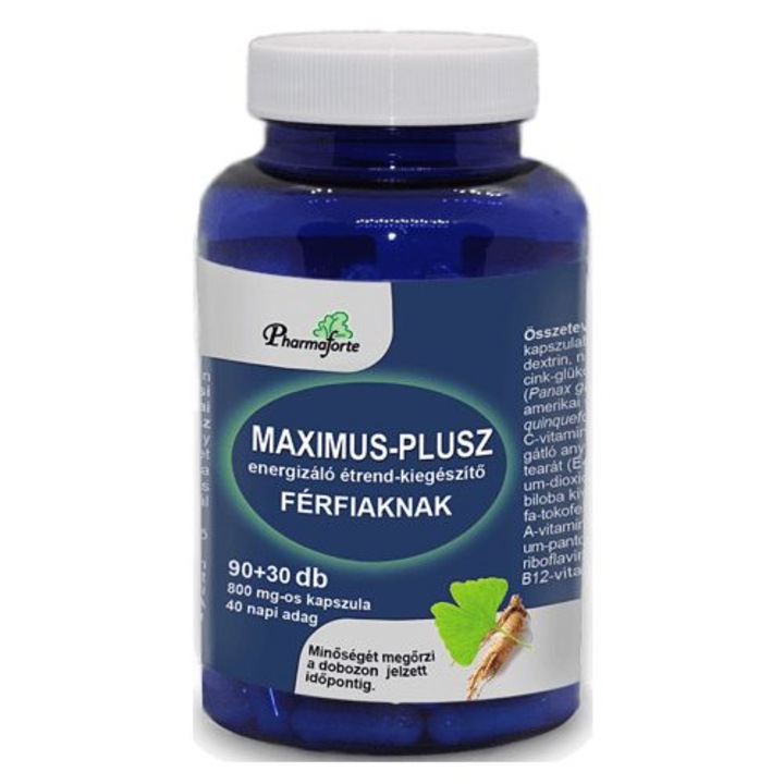 Capsule multivitamine 800 mg pentru vitalitate si energie masculina Maximus Plus 120 buc