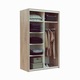 Dressing cu 2 Usi Glisante, Culoare Sonoma, H200x120x60cm, bara de Umerase si 5 Polite de Depozitare Pal 18 mm