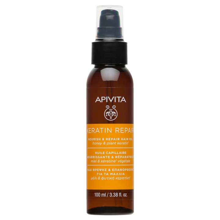 Ulei reparator cu keratina Apivita, 100 ml