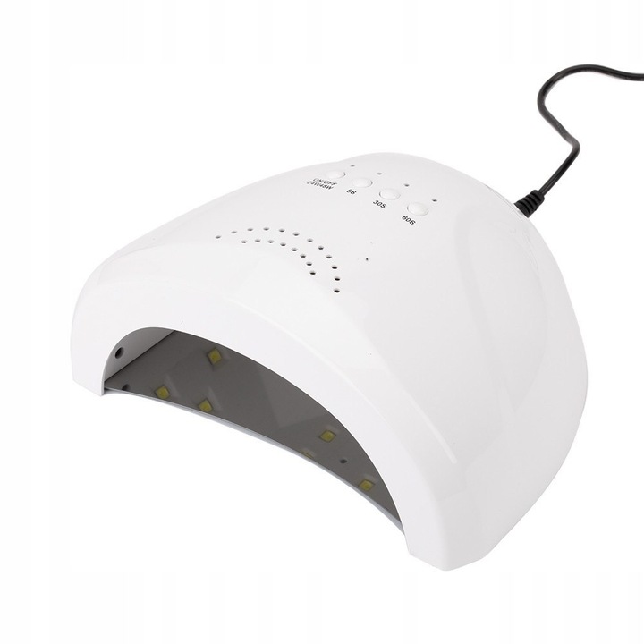 Lampa UV/LED 48W pentru manichiura-pedichiura, Dual UV/LED, 30 diode, 4 moduri, alb