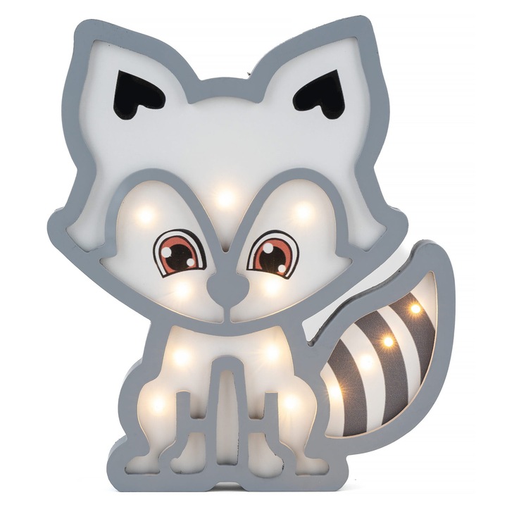 Lampa de veghe copii Happy Hippo Szop, lemn, lumina calda, 30x30x3cm