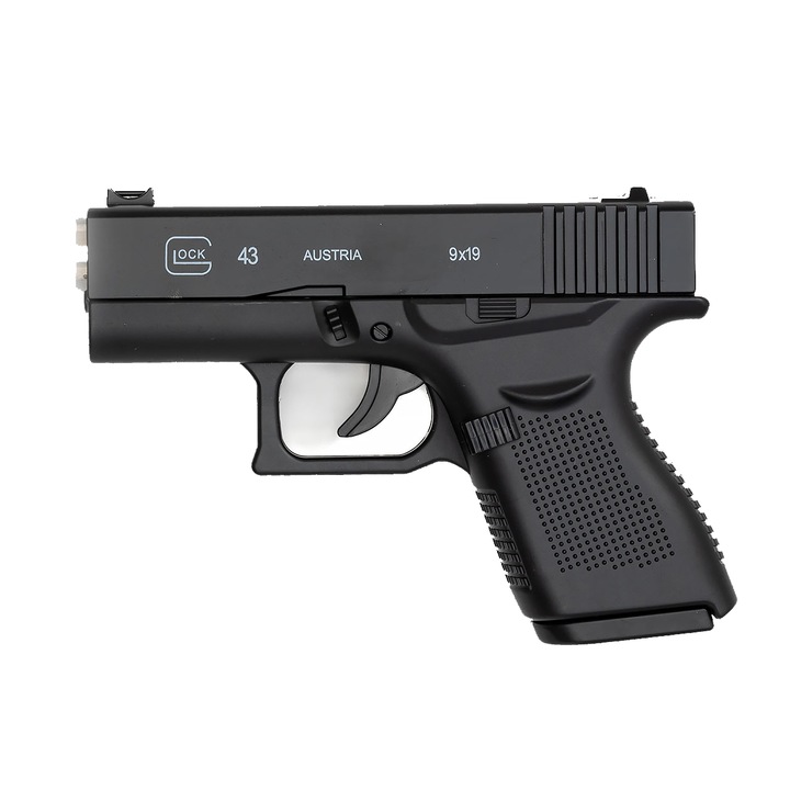Pistol de jucarie, Mat Group, metal/ABS, 6mm, 15x11cm, 800 bile
