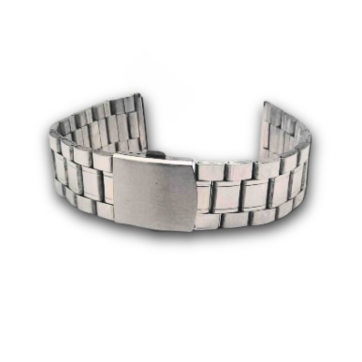 Bratara ceas argintie 20 mm catarama stil fluture mica