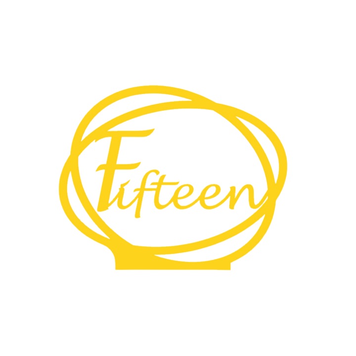 Esküvői asztaldísz, "FIFTEEN", rendezvényterem, 163 X 202 mm sárga