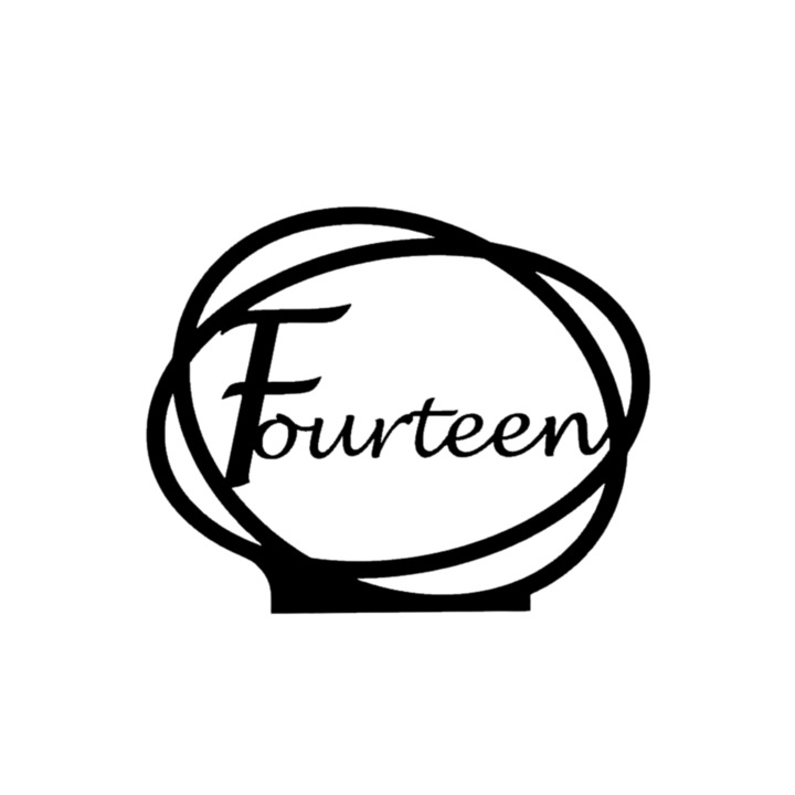 Сватбена украса за маса "ЧЕТИРИНАДЕСЕТ", зала за събития, 163 Х 202 мм черна