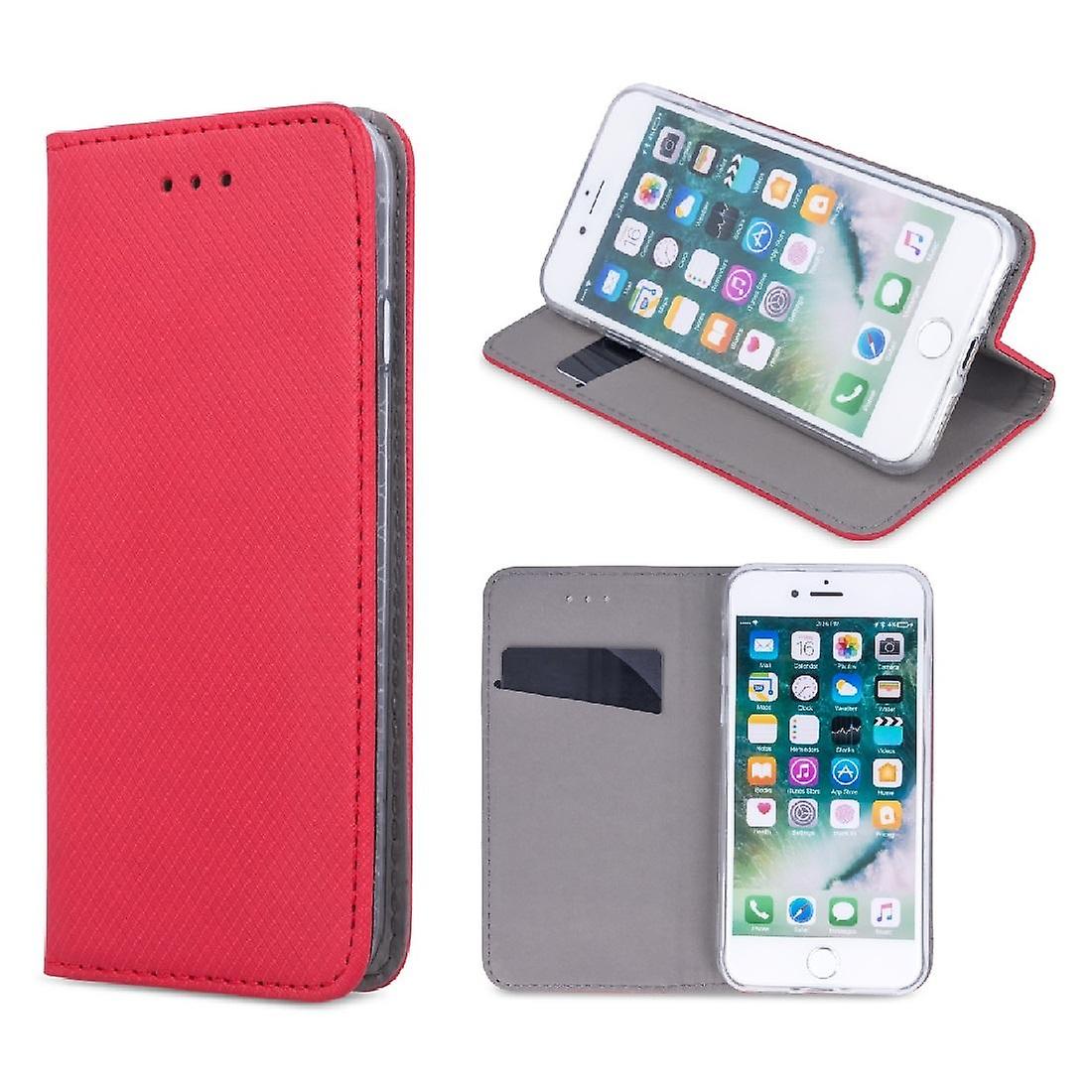 Husa tip carte pentru HTC U11, Kabura case, Red