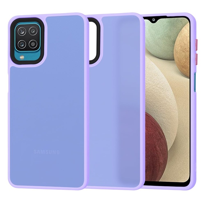 Samsung Galaxy A12 / A12 Nacho / M12 / F12 tok - Techsuit HaloFrost sorozat - világoslila