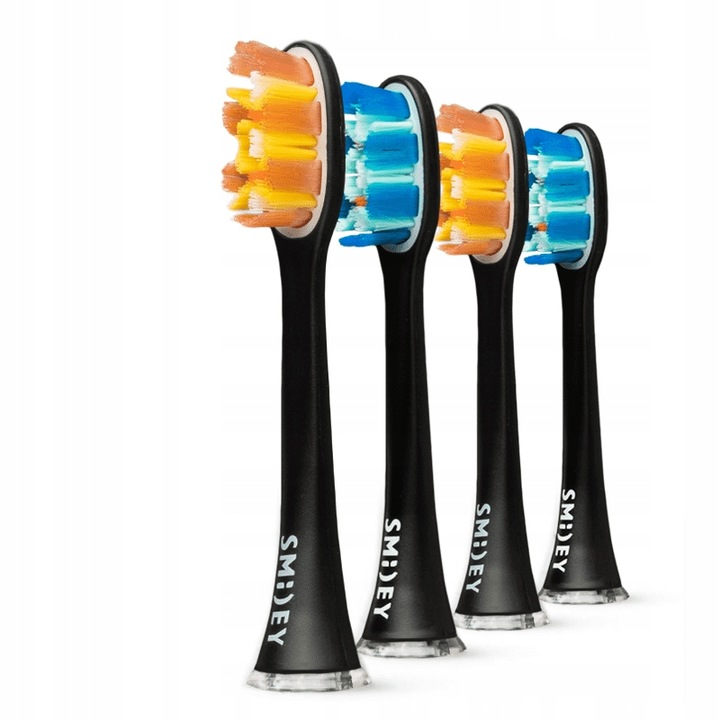 Rezerve Periuta De Dinti Electrica, Smiley Pro White, 4 Buc, Sfat De Albire, Indepartare A Placii De 10 Ori Mai Mult, Schimbare Recomandata La 3 Luni, Negru