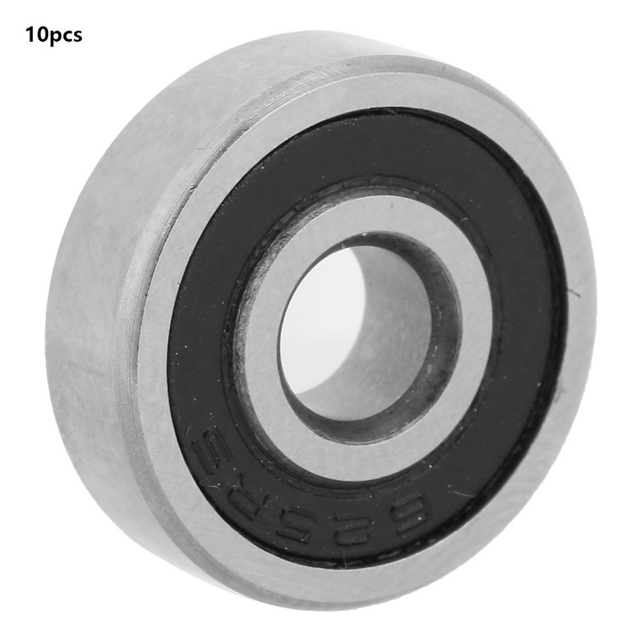 Set de 10 rulmenti cu bile din otel, Enforose, 3-6mm ID, 10-19mm OD, sigilati din cauciuc, canelura adanca