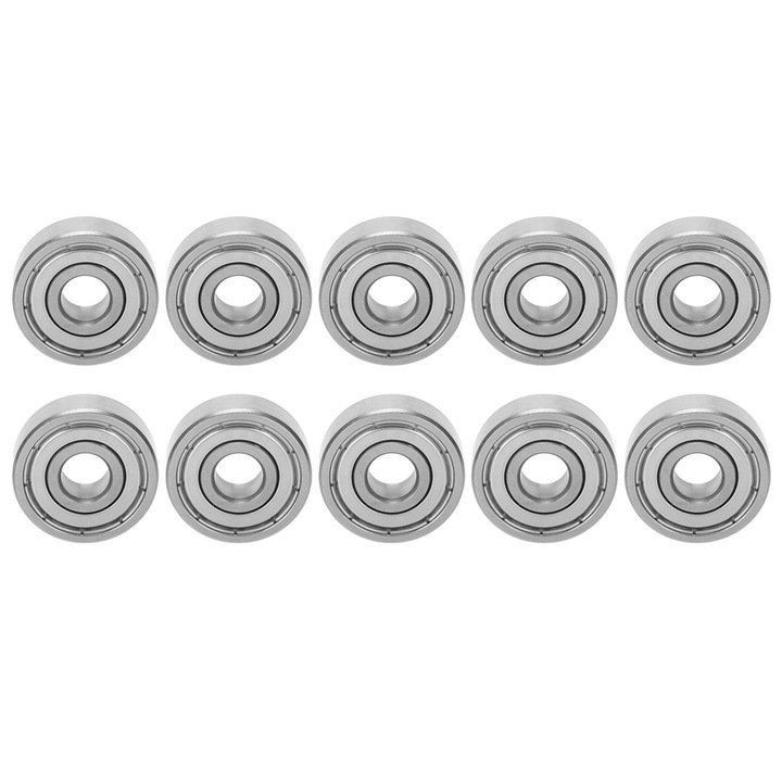 Set 10 rulmenti cu bile din otel inoxidabil, 8x24x8mm, pentru skateboard, Enforose