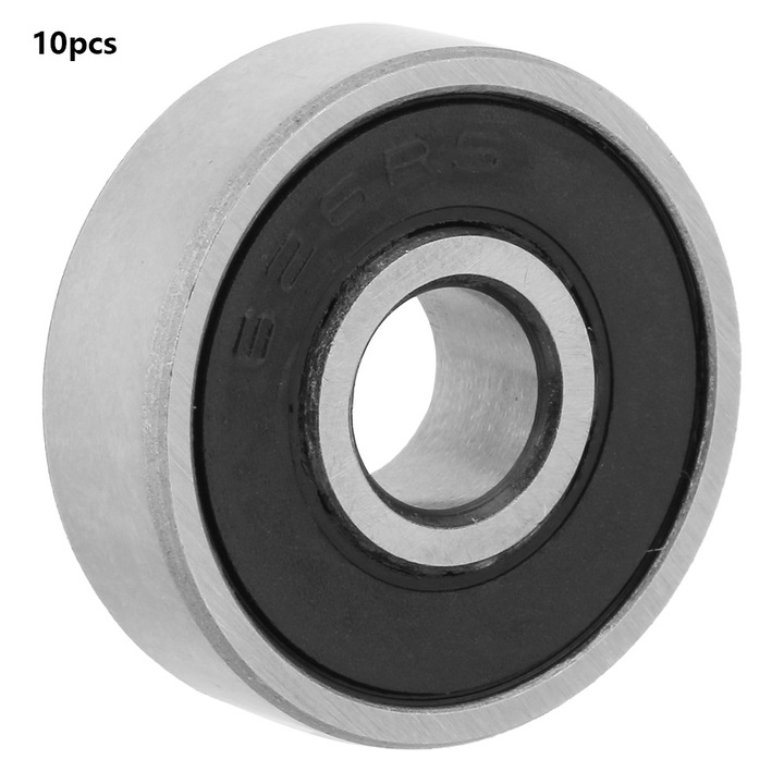 Set de 10 rulmenti cu bile din otel sigilati, Enforose, canelura adanca, 3x10mm, 4x13mm, 5x16mm, 6x19mm