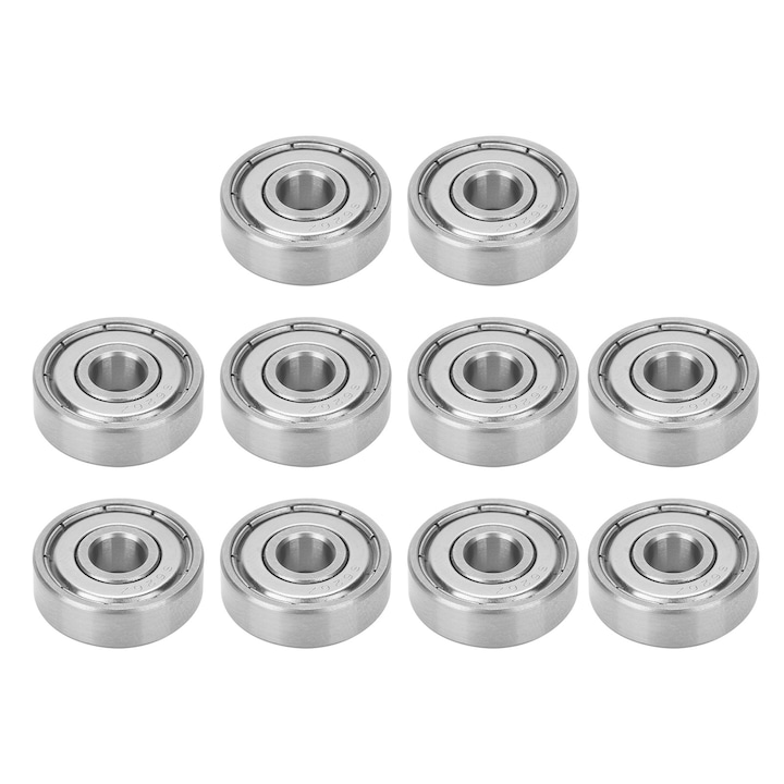Set 10 rulmenti cu bile S626Z, otel inoxidabil, 6x19x6mm, pentru patine cu rotile