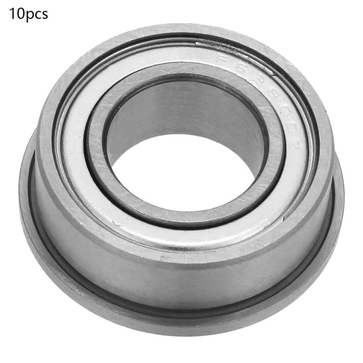 Set 10 rulmenti cu bile sigilati, Enforose, 10x19x7mm si 10x15x4mm, din otel, geometrie cu flansa adanca