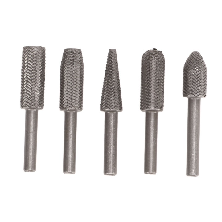 Set 5 bucati pile rotative Enforose, aliaj de otel tungsten, 6 mm, pentru lemn si plastic