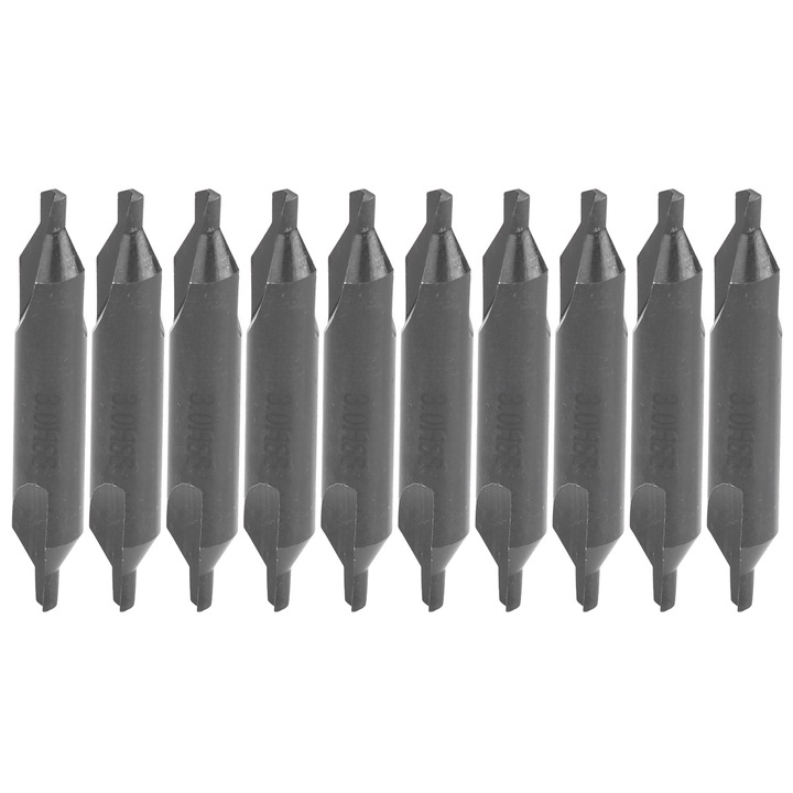 Set 10 burghie de centrare Enforose, otel rapid, 3mm, 8mm, 50mm