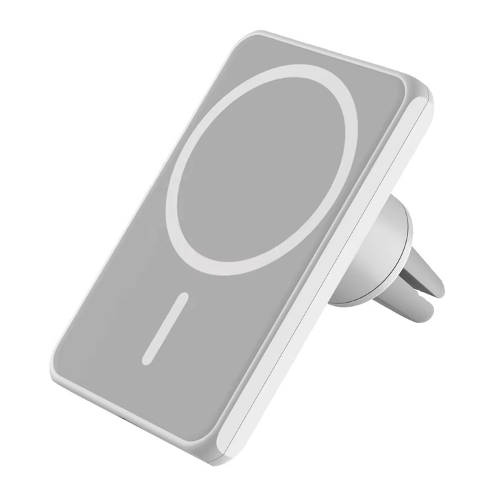 Стойка за кола Magsafe, безжично зареждане, съвместима с iPhone, бяла