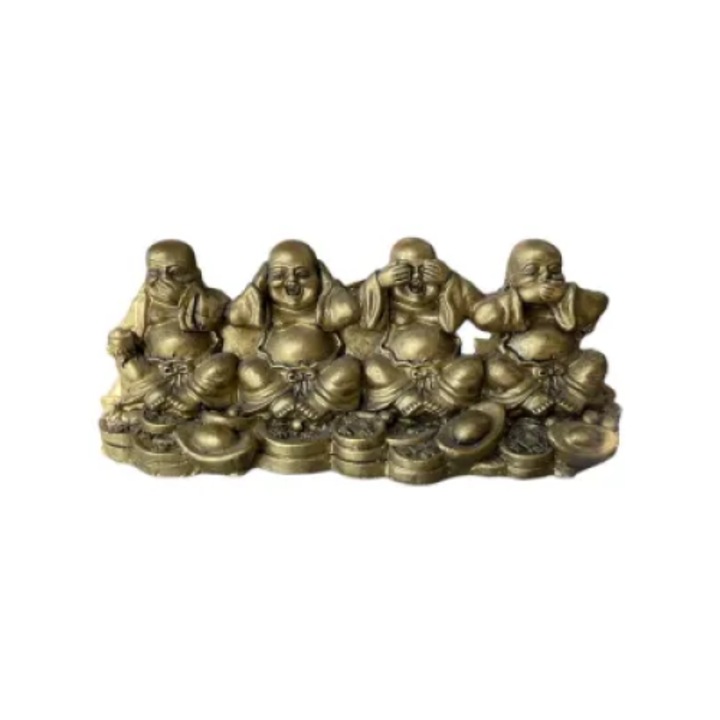 Feng Shui GOBI szobor, gyantából, a bölcs Buddháról, nem lát, nem hall, nem beszél, 12,5 cm