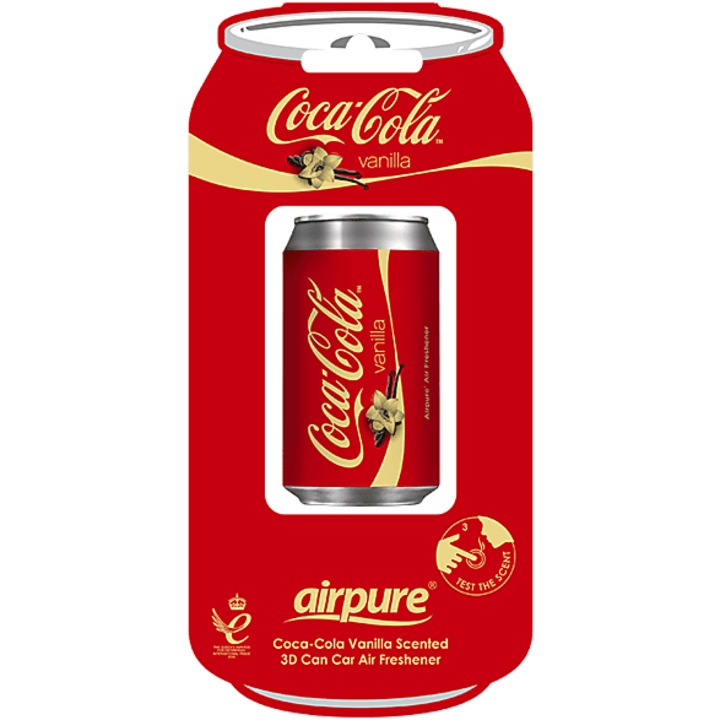 AIRPURE Autós légfrissítő, 3D vaníliás szóda Coca-Cola