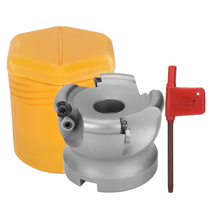 Freza de fata Enforose EMR 5R63-22, 4 fluiti, material 40cr, rezistent la oxidare, set complet cu surubelnita si cutie de depozitare