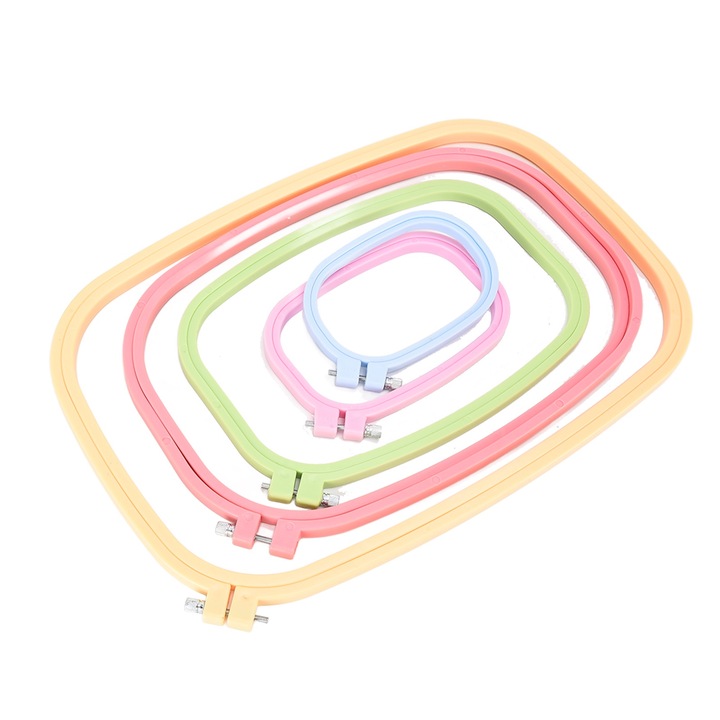 5 darabos hímzőkeret készlet, Enforose, műanyag, csúszásmentes, különböző méretek