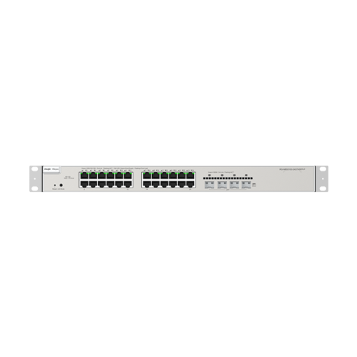 Комутатор 24 PoE+ порта, 4 SFP+ порта, Gigabit, L3 облачно управление - Ruijie RG-NBS5200-24GT4XS-P